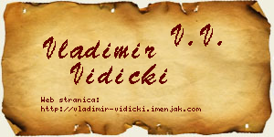 Vladimir Vidicki vizit kartica
